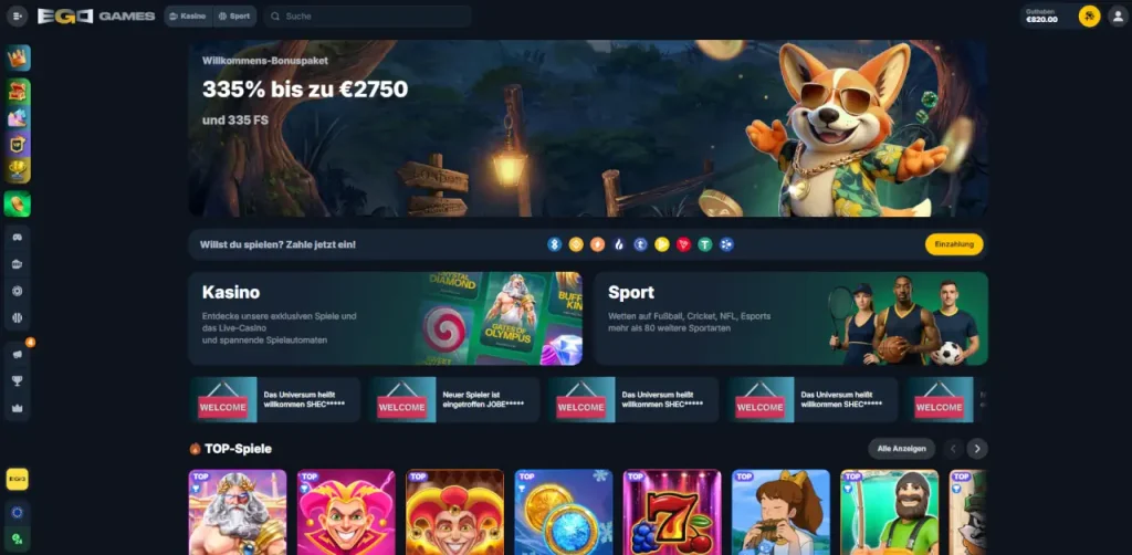 EgoGames Casino Hero Banner